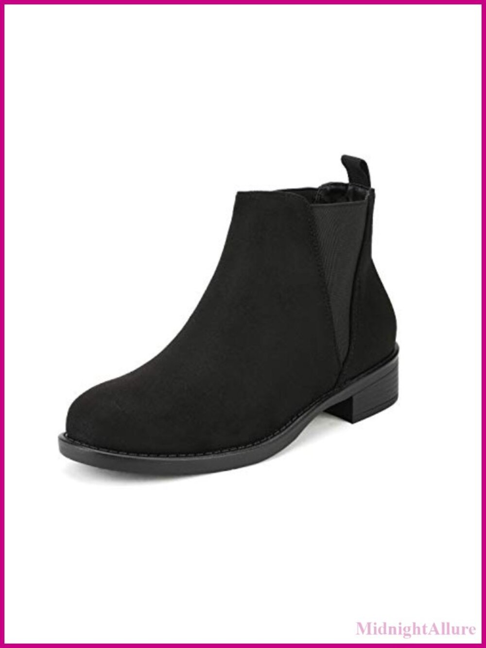Women's Chelsea Ankle Boots Low Heel Round Toe Faux Suede PU Comfort